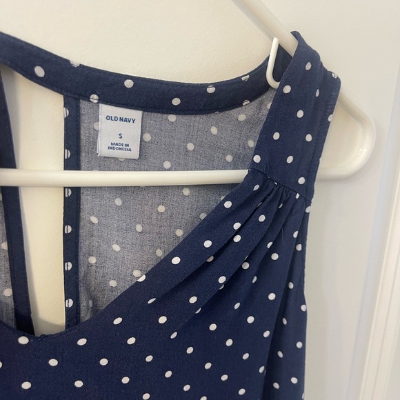 Old Navy Blue Polka Dot Tank Top lightweight Size s small - Picture 3 of 3